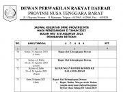 JADWAL KEGIATAN DPRD PROVINSI NTB MASA PERSIDANGAN II TAHUN 2023 BULAN MEI S/D AGUSTUS 2023 PERUBAHAN KETUJUH