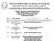 JADWAL KEGIATAN DPRD PROVINSI NTB MASA PERSIDANGAN II TAHUN 2023 BULAN MEI – AGUSTUS 2023 PERUBAHAN KEENAM