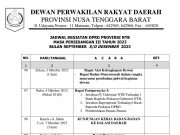 JADWAL KEGIATAN DPRD PROVINSI NTB MASA PERSIDANGAN III TAHUN 2023 BULAN SEPTEMBER S/D DESEMBER 2023