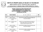 JADWAL KEGIATAN DPRD PROVINSI NTB MASA PERSIDANGAN III TAHUN 2023 PERUBAHAN KETIGA
