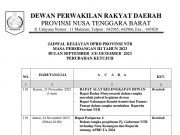 JADWAL KEGIATAN DPRD PROVINSI NTB MASA PERSIDANGAN III TAHUN 2023 BULAN SEPTEMBER S/D DESEMBER 2023 PERUBAHAN KETUJUH