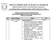 JADWAL KEGIATAN DPRD PROVINSI NTB MASA PERSIDANGAN KEDUA TAHUN 2024