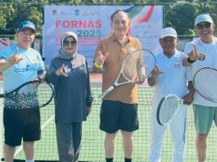 Pembukaan Cabang Olahraga Tenis dalam rangka Festival Olahraga Masyarakat Nasional (FORNAS) VIII Tahun 2025 di Lapangan Tenis DPRD Provinsi NTB